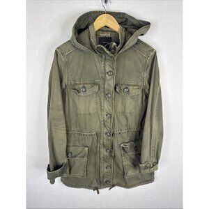 Talula Utility Anorak Jacket Women’s S Olive Green Hooded Military Style‎